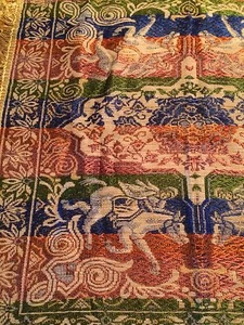 Vintage Boho Tapestry Riding Horse Tablecloth Wall Made Italy F4 - Picture 1 of 6
