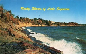 ROCKY SHORES OF LAKE SUPERIOR Vintage PC - Picture 1 of 2