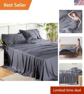 King Size Sheet Set, Cooling Sheets King, Rayon Derived from Bamboo, Deep Poc... - Picture 1 of 9
