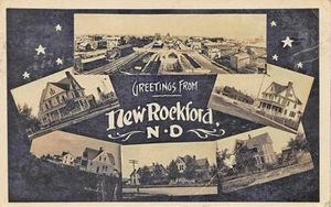 Rockford ND Railroad Station 5 Other Views Multi-View RPPC Postcard - Picture 1 of 2
