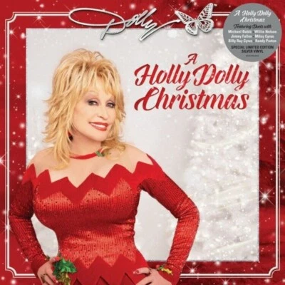 DOLLY PARTON A HOLLY DOLLY CHRISTMAS LTD EDITION LP SILVER VINYL NEW - FREE POST - Image 1 of 2