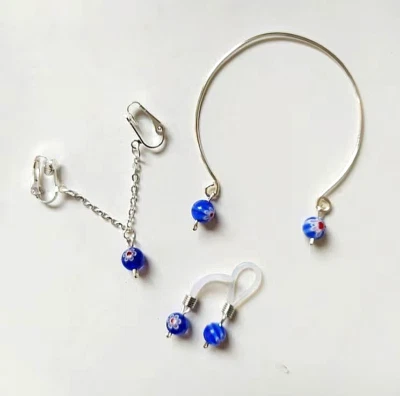 Intimate Set for couples Penis Cuff, Non piercing nipple loops, labia chains UK - Image 1 of 4