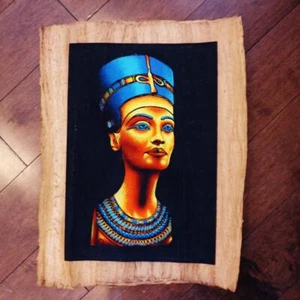 Pintura Máscara Nefertiti Reina Egipcia Papiro Hecho a Mano Firmada Única_17x13 Pulgadas - Imagen 1 de 4