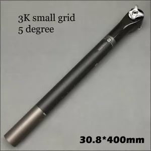Full Carbon 3K MTB Road Bike Seat Saddle post Seatpost 5° offset Tube 30.8*400mm - Picture 1 of 4