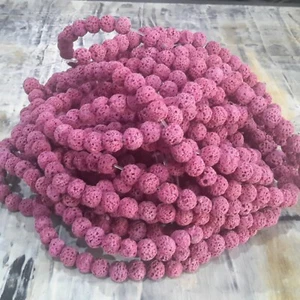 Natural Lava 6mm Round Medium Violet Red 63pce Strand. Free postage. Oz Seller - Imagen 1 de 3