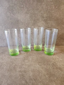 Vintage Libbey Crisa grün gewichteter Boden Trinkglas 4er Set Angebot 2 - Bild 1 von 9