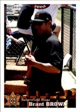2008 Bakersfield Blaze Grandstand #5 Brant Brown Hitting Coach Fresno State Card