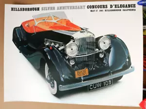 1981 HILLSBOROUGH CONCORSO D'ELEGANZA POSTER ARGENTO ANNIVERSARIO. 24 X 36 DUESENBERG - Foto 1 di 1