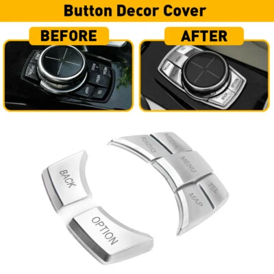 Kit de 7 pegatinas de decoración de botones multimedia cromadas para BMW X1 X3 X5 X6 Foto 1 de 4