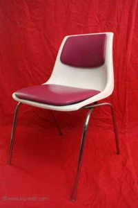 Kultiger 70er Jahre Schalenstuhl Sitzschale Rohrstuhl Designer Stuhl Küchenstuhl - Bild 1 von 1