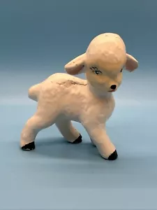 Vintage Hagen-Renaker Or Lefton Ceramic Hand Painted Little Easter Lamb - Picture 1 of 11