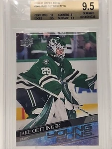 2020-21 Upper Deck #246 Jake Oettinger Young Guns RC - Graded BGS 9.5 - Picture 1 of 15