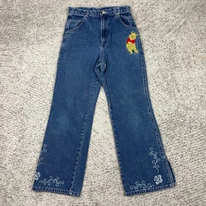 VTG Pooh Jeans Girls 10 24x25 Embroidered Winnie 100 Acre Collection Embroidered - Picture 1 of 11