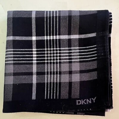 "PAÑUELO DE HOMBRE A CUADROS NEGRO CLÁSICO ALGODÓN DE COLECCIÓN BOLSILLO ARTE CUADRADO 18"" #DK14" Foto 1 de 3