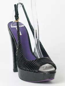 Nuovi sandali Miu Miu in pelle nera plateau 39,5 US 9,5 - Foto 1 di 7