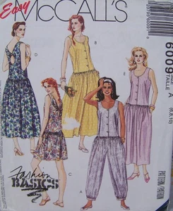 VTG McCalls 6009 Misses 6-8-10 Loose SUNDRESS Dress Romper Jumpsuit Pattern UNCT - Picture 1 of 2