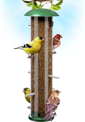 Finch Bird Feeder for Outdoors (16 Ports) Thistle & Nyjer Seed Hanging Feeder wi - Image 1 of 4