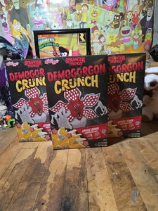 NUEVO X3 Kellogg's Netflix Stranger Things 2025 Demogorgon Crunch Cereal Marca - Imagen 1 de 3