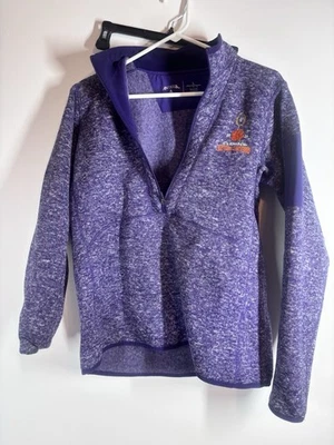 ANTIGUA CLEMSON TIGERS WOMEN'S FORTUNE 1/2 ZIP PULLOVER KNIT SWEATER 2016 Champs - Image 1 of 4