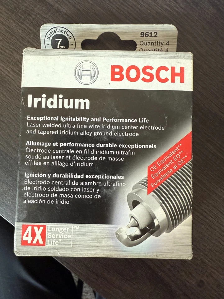 Bosch Iridium Spark Plugs – Box of 4 – High Performance, OE Fit – 9612 - Image 1 of 3