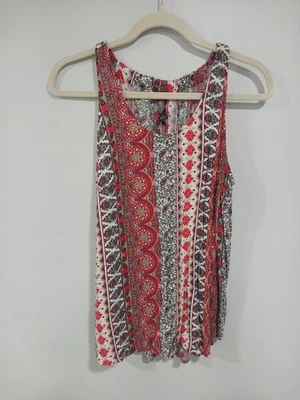 ALYX LARGE top sleeveless Red Green White Bohemian Print - Image 1 of 4