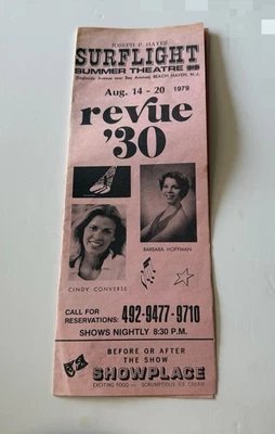 Programa de teatro de verano Surflight 1979 vintage revista 30 Beach Haven LBI Showplace Foto 1 de 4