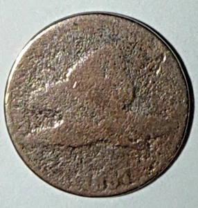 1857 Flying Eagle Cent One Penny US Münze - getragen aber Sammlerstück - kostenloser Versand! - Bild 1 von 14