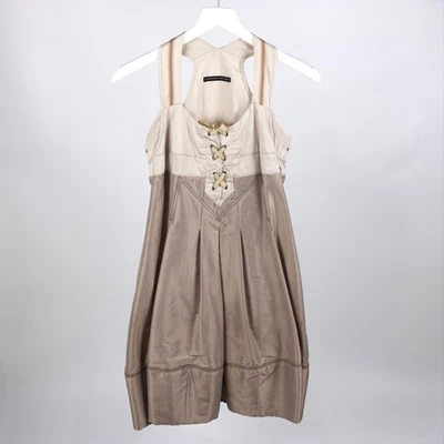 Le Jean de Marithé + François Girbaud Corset Style Midi Dress Beige Taupe Size M - Image 1 of 4