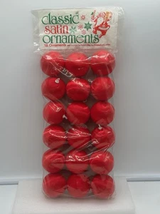 Lot 18 Vintage Puleo's rot klassisch Satin Weihnachtsschmuck Neu aus altem Lagerbestand - Bild 1 von 7