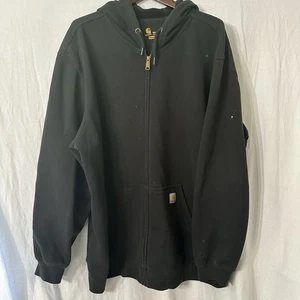 Carhartt Felpa con Cappuccio Uomo 3XL Full Zip Abbigliamento da Lavoro Vestibilità Originale Nero Pesante - Foto 1 di 9