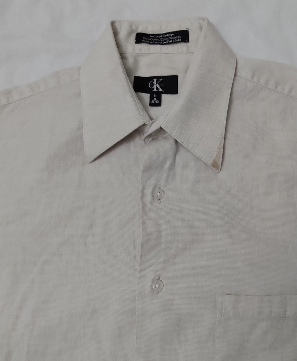 Short Sleeve Point Collar Mens White Dress Shirts 19 Inch Neck