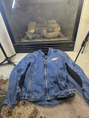 BALENCIAGA стиль джинсовой ткани броня мотоциклиста куртка YEEZY DSX мотоцикла moto молнии размер 42 - Изображение 1 из 4