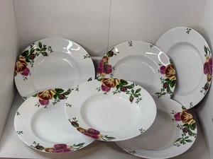 6 x große Royal Albert Old Country Roses Pastaschalen mit Rand Geschirr  - Bild 1 von 9