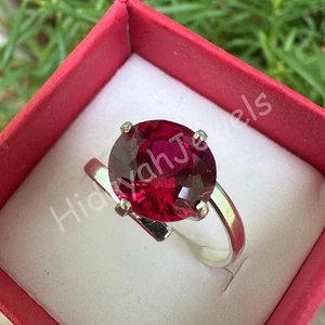 9 MM Natural Red Ruby Handmade Ring 925 Silver Unique Artisan Gems Jewelry. - Picture 1 of 7