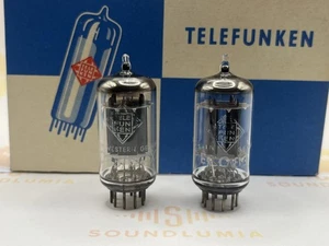 Telefunken ECC83 Smooth Plates Matched Pair ◇ Bottom - Berlin 1962/64 - Near NOS - Picture 1 of 7