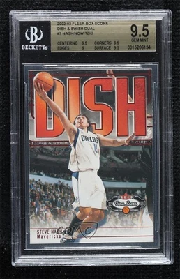2002 Fleer Box Score Dish & Swish Dual Steve Nash Dirk Nowitzki BGS 9.5 GEM MINT - Image 1 of 2