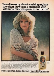 Faberge Farrah Fawcett Shampoo 1978 Vintage Print Ad - Picture 1 of 1