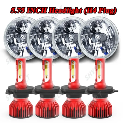 5.75 5-3/4 Round LED Headlights 4PC For Cadillac DeVille Eldorado 1962-1974 - Image 1 of 4