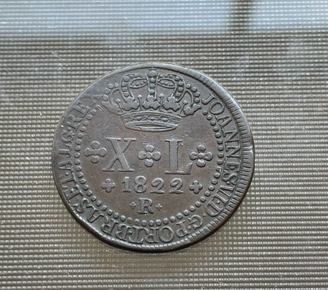 1822 R Brazil 40 Reis - Original! Cover