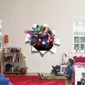 Iron Man 3D Ripped Paper Decal WALL STICKER Art Decor Avengers Super Hero WC220 - Picture 1 of 1