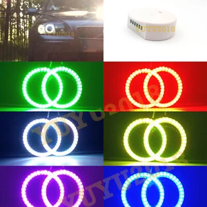 RGB LED Halo Rings for Volvo C30 07-10 C70 06-09 car headlight angel eye DRL - Picture 1 of 20