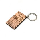 Personalisierter Holz Schlüsselanhänger - Kalender Datum Motiv - mit Gravur
