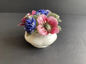 Royal Albert Bone China Flower In Pot Figurine Flower Of The Month POPPY AS IS - Bild 1 von 7