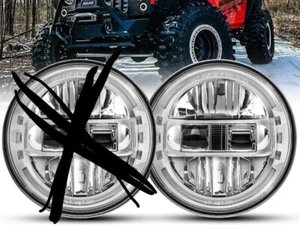 Faro LED halo redondo negro de 7 pulgadas para motocicleta Jeep Wrangler JK TJ CJ LJ - Imagen 1 de 5