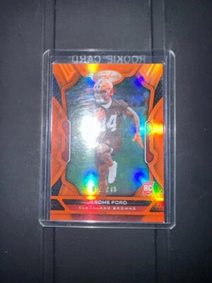 Jerome Ford 2022 Panini Certified Orange Foil Rookie Color Match SP  /149 Browns - Image 1 of 2