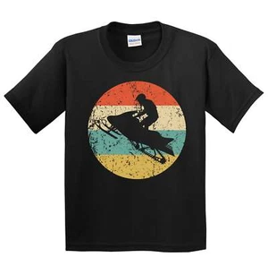 Kids Snowmobile Shirt - Retro Snowmobiling T-Shirt - Snowmobile Shirt for Boys - Picture 1 of 4