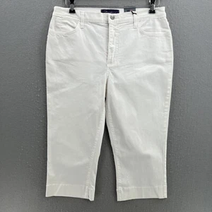NYDJ Jeans Womens Petite 14P White Stretch Denim Crop LiftTuck Mid Rise New - Picture 1 of 9