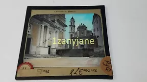 PYQ HISTORIC Magic Lantern GLASS Slide SET NO. 378 NO. 13 CHURCHES IN MENTON - Picture 1 of 1