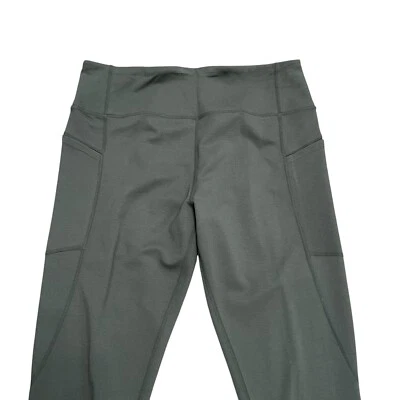 Soft Surroundings Cargo Green Leggings With Pockets  Size L Wide Waist Band - Image 1 of 4