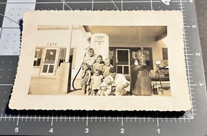 1940s GAS CHEIF Service Station PUMP Cafe SIGN Antique Snapshot PHOTO - Picture 1 of 3